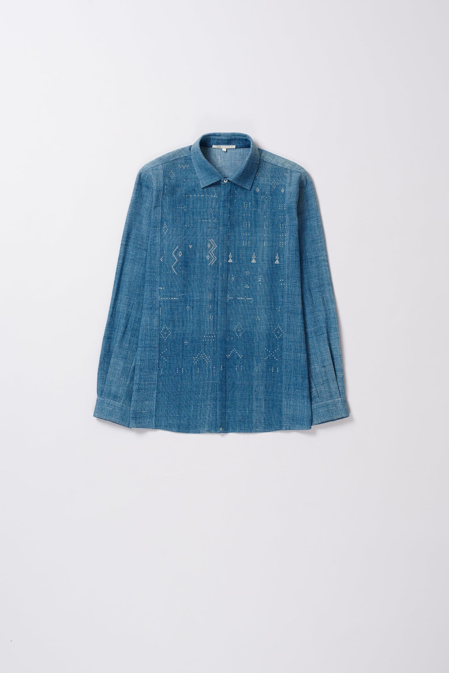 INDIGO ORGANIC COTTON SHIRT IN TANGALIYA WEAVE