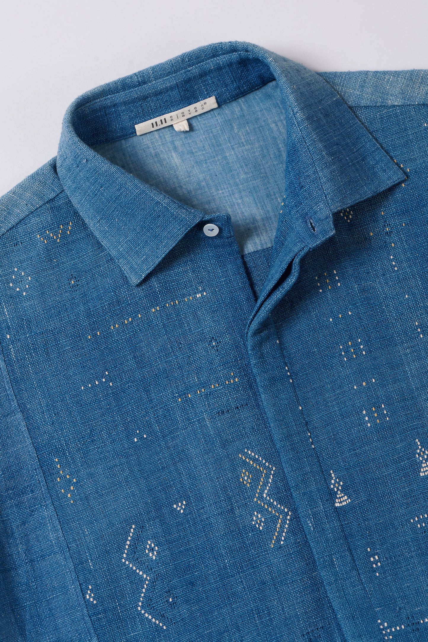 INDIGO ORGANIC COTTON SHIRT IN TANGALIYA WEAVE